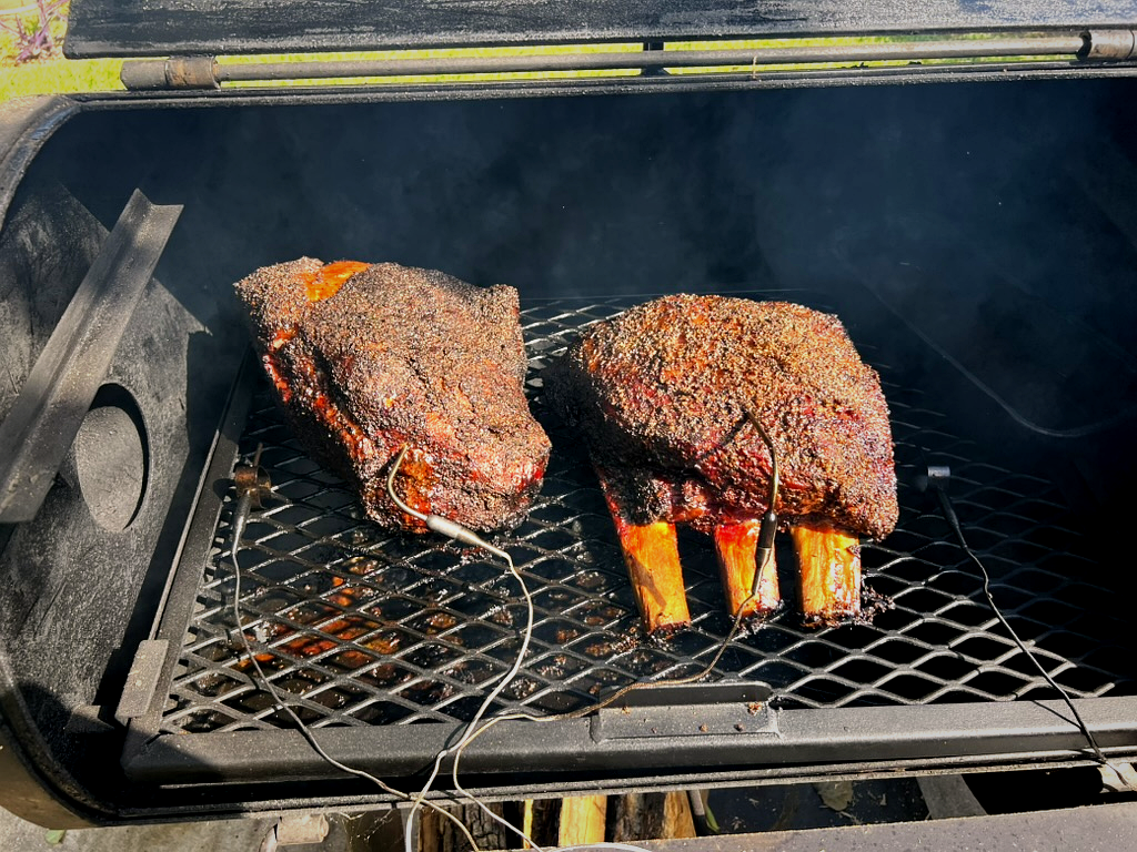 Dino Ribs and Pork Butt